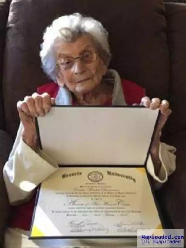 So Priceless! 102-year-old Woman Finally Graduates with a Degree After Nearly 60 years (Photos)